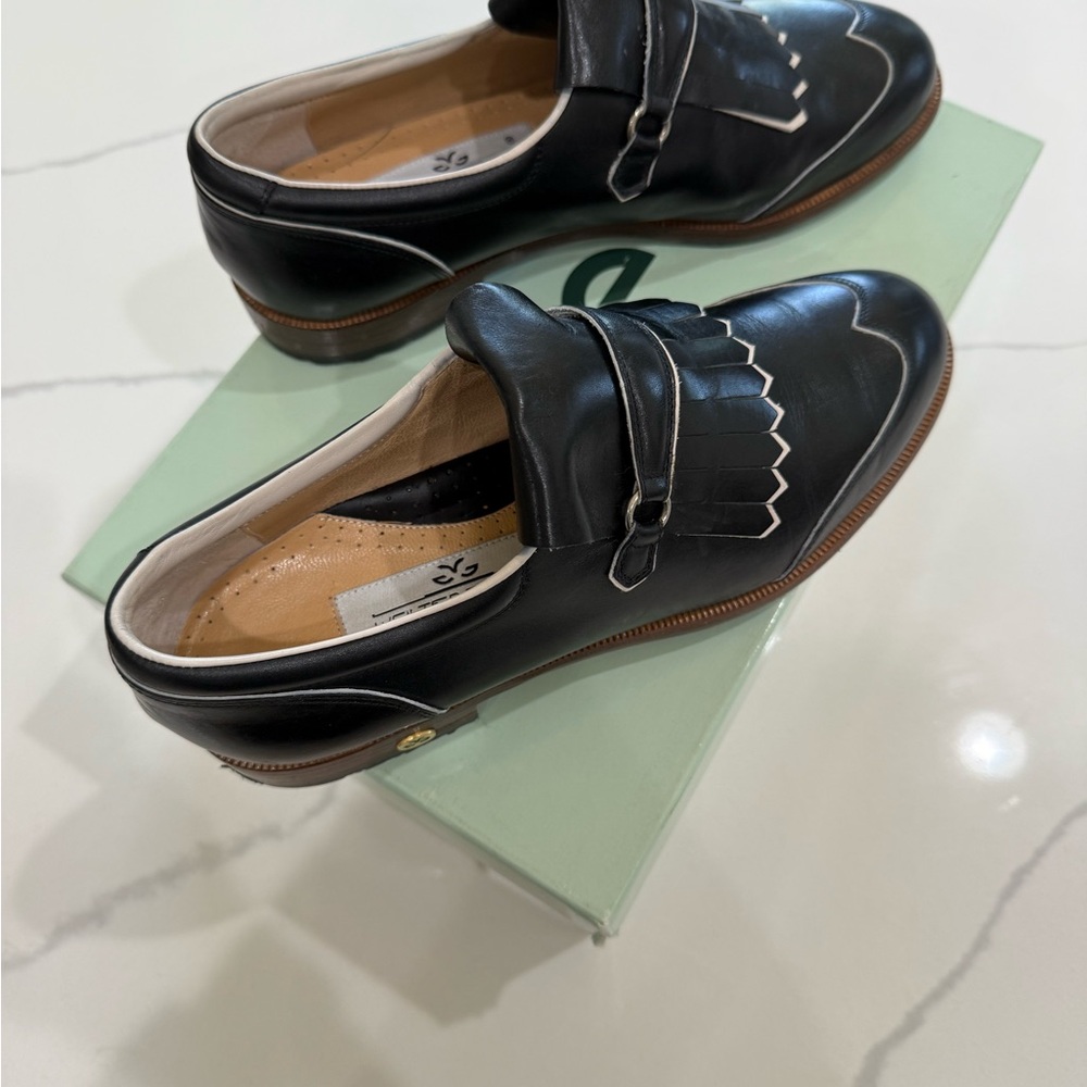 Walter Genuin Black Leather Golf Loafers